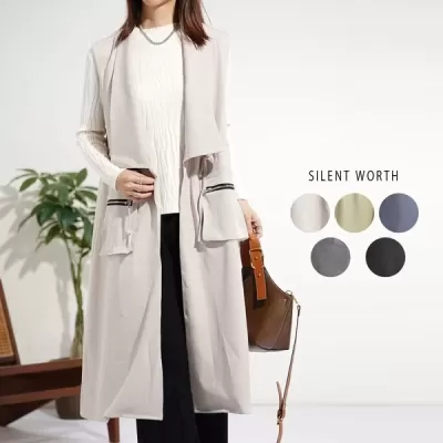 【2026新作】折り襟ロングベスト(n)