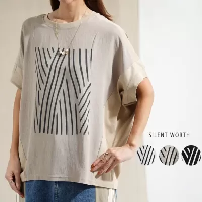 【新色追加】【2026新作】異素材切替プリントプルオーバー(n)