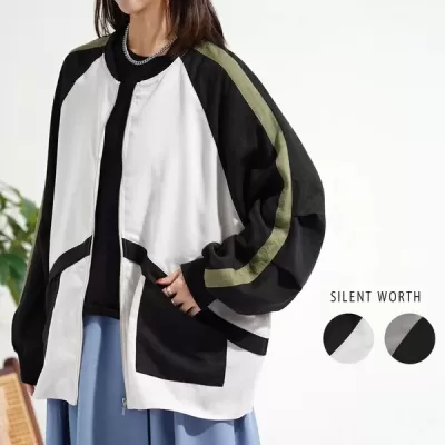 【2026新作】配色デザインドルマンブルゾン(n)