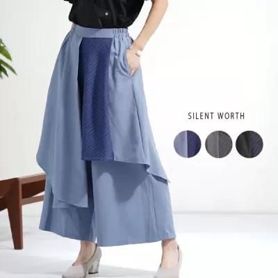 【2026新作】ストライプ切替アシメパンツ(n)