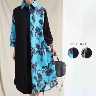 【2026新作】大判花柄切替シャツワンピース(n)