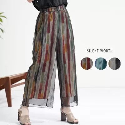 【2026新作】シアー重ね総柄パンツ(n)