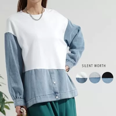 【2026新作】デニムアシメ切替ビッグプルオーバー(n)