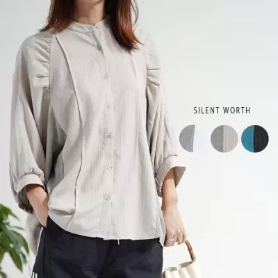 【2026新作】シャーリングデザインジャカードシャツ(n)