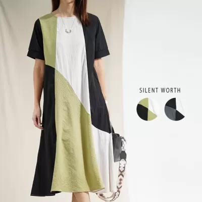 【2026新作】ブロッキング切替ワンピース(n)