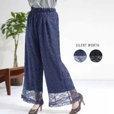 【2026新作】総柄レースプリーツパンツ(n)