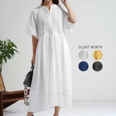 【2026新作】レース使いギャザーワンピース(n)