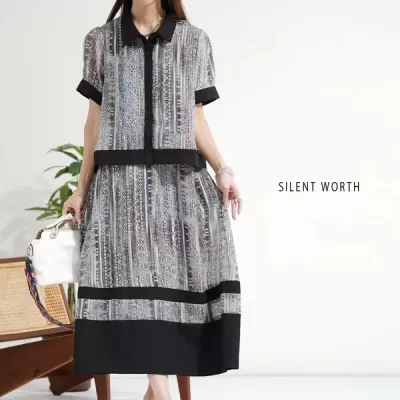 【2026新作】シャツ重ね風ワンピース(n)