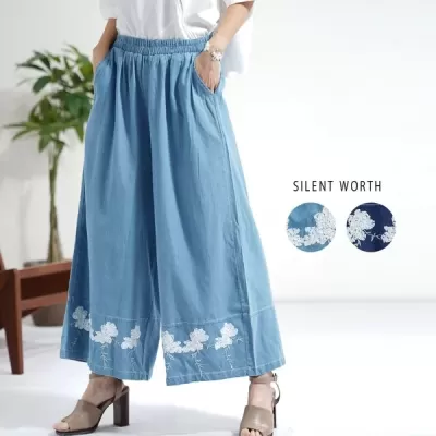 【2026新作】裾刺繍デニムパンツ(n)