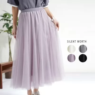 【2026新作】チュールフレアスカート(n)