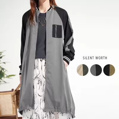 ラインリブ配色切替ロングMA-1♪