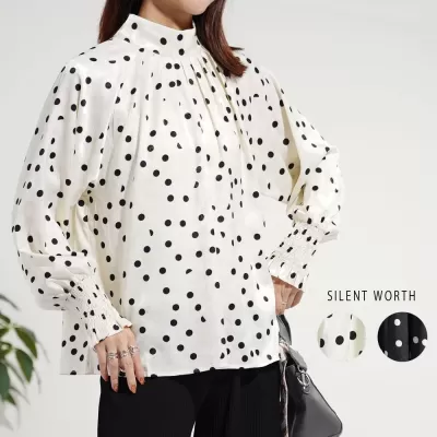 【2026新作】ドット柄タックプルオーバー♪