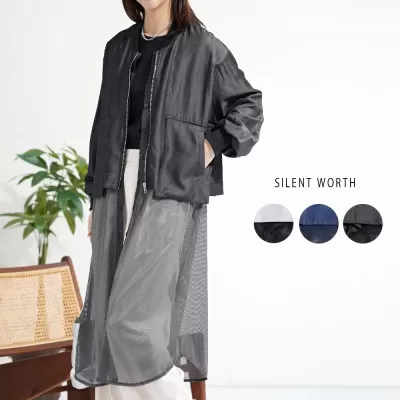 【2026新作】メッシュレイヤードロングブルゾン♪