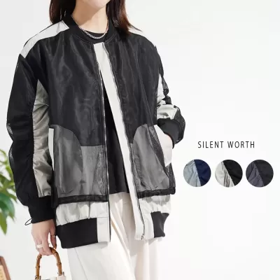 【2026新作】メッシュ切替配色ブルゾン♪