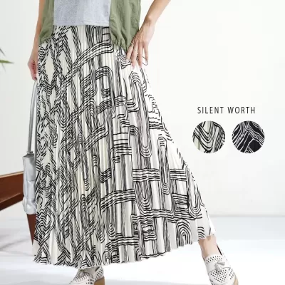 【2026新作】総柄プリーツフレアスカート♪