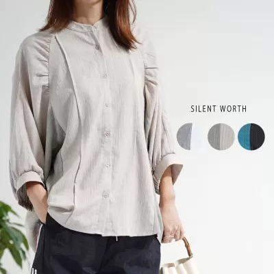 【2026新作】シャーリングデザインジャカードシャツ♪