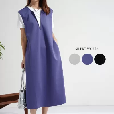 【2026新作】スキッパーネックダンボールカットワンピース♪