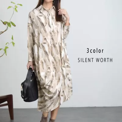 総柄変形コクーンワンピース♪