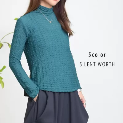 シアージャカードボトルネックトップス♪