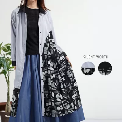 【2026新作】アシメ切替シャツワンピース♪