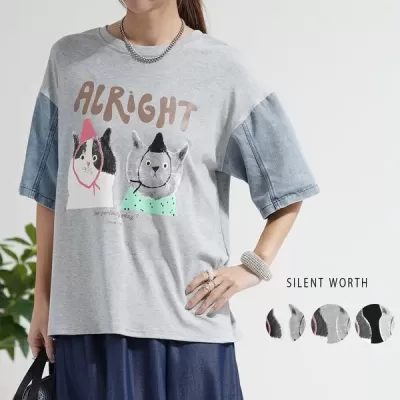 【2026新作】猫プリントTシャツ(s)