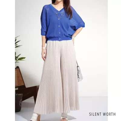 シフォンプリーツパンツ