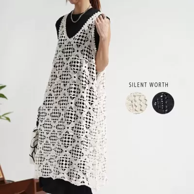 【2026新作】刺繍レースタンクワンピース(s)